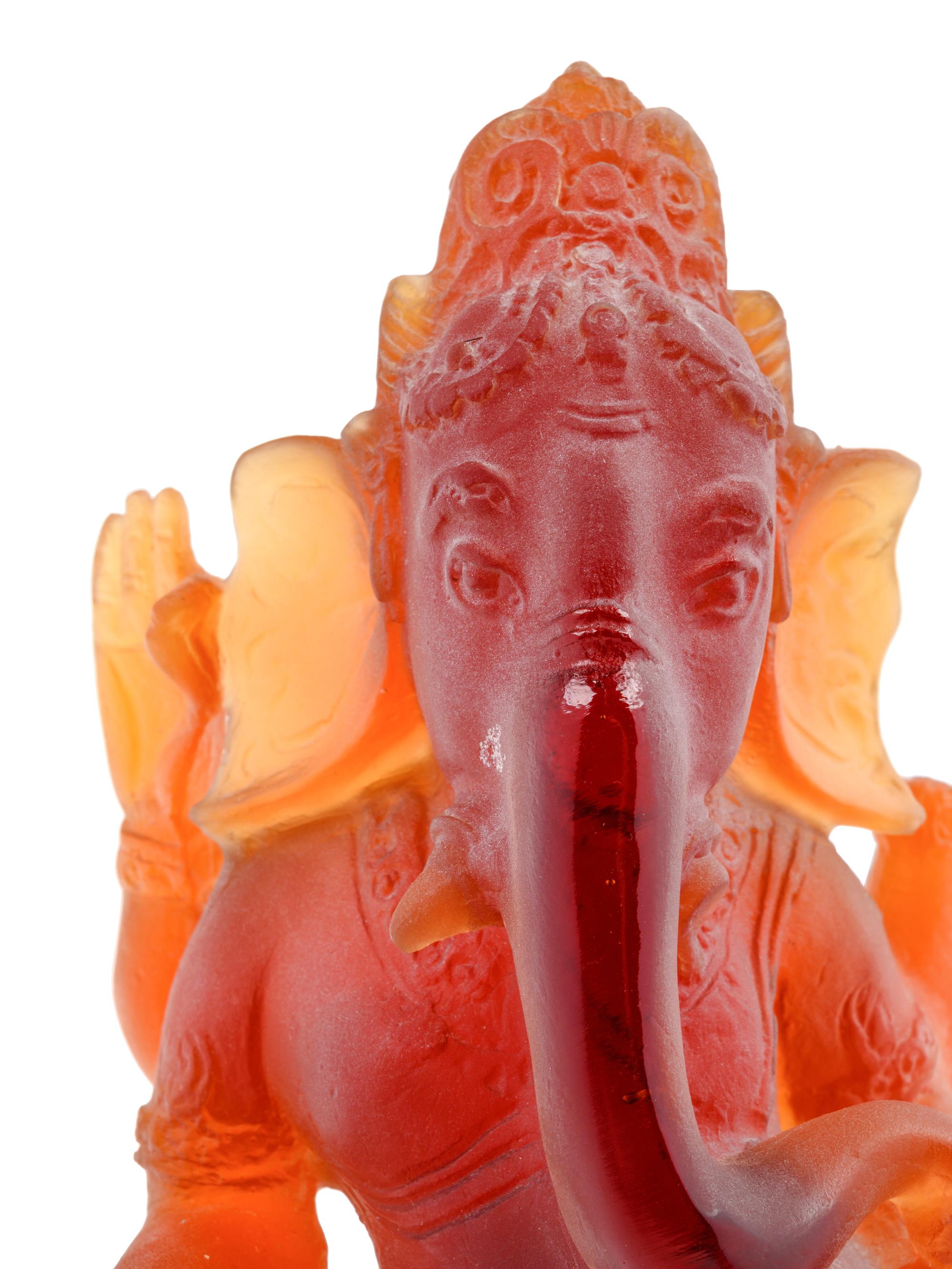 A Daum Glass Figure of Ganesha