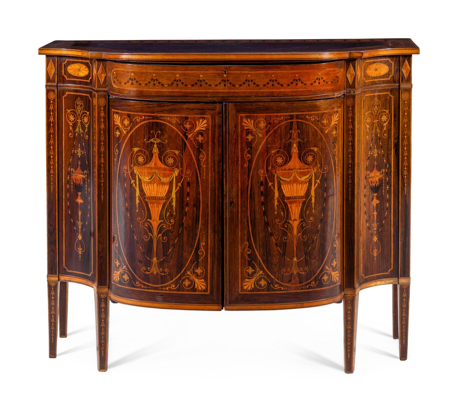 A Victorian Marquetry Console Cabinet