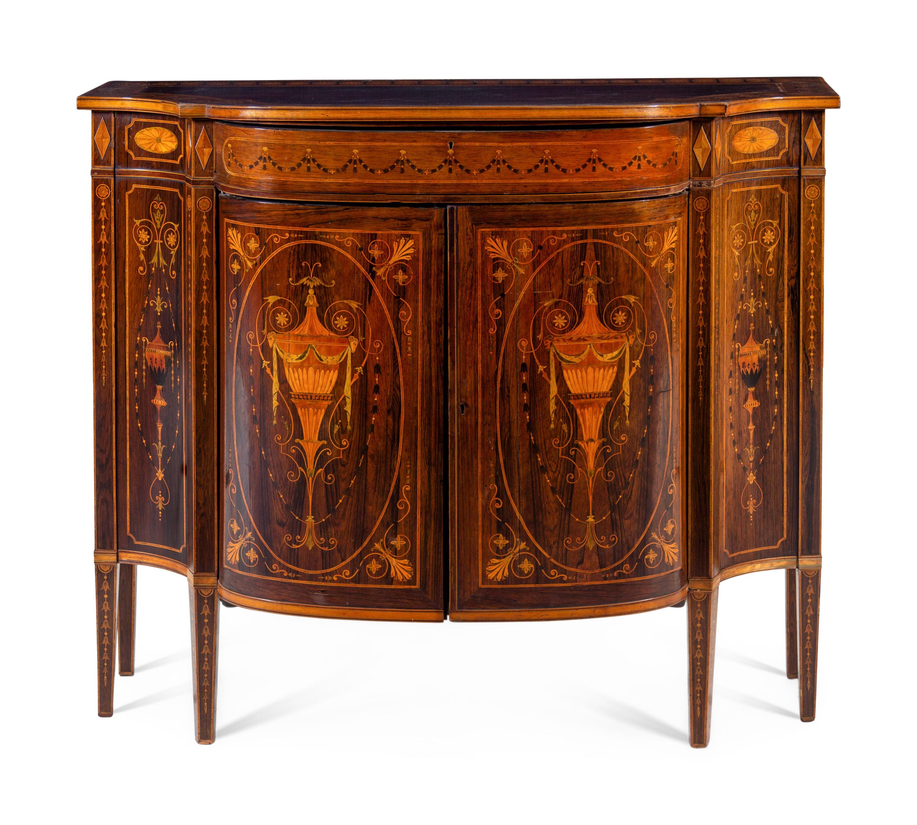 A Victorian Marquetry Console Cabinet