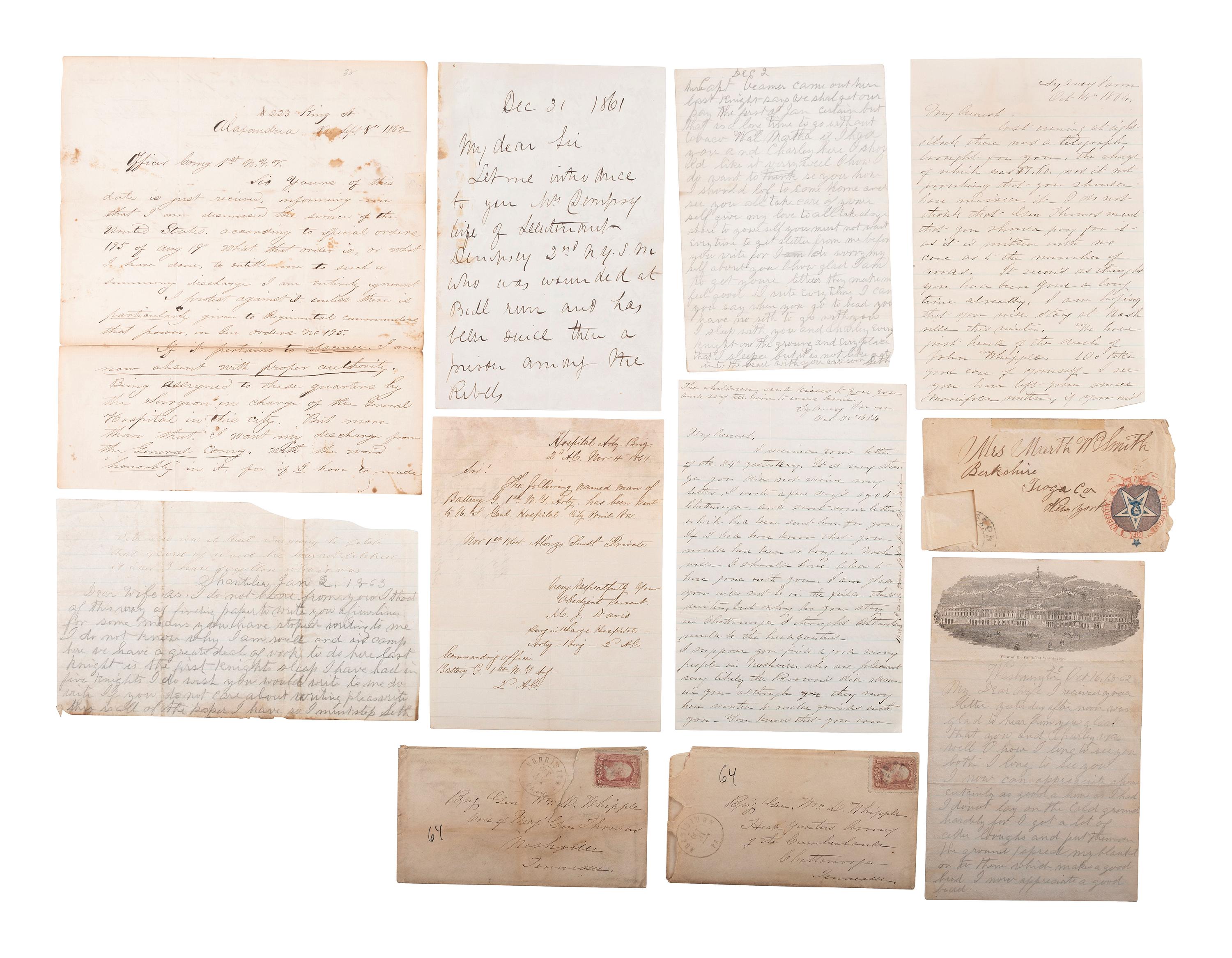 [CIVIL WAR-NEW YORK]. A group of letters and documents relating to New York regiments, comprising: