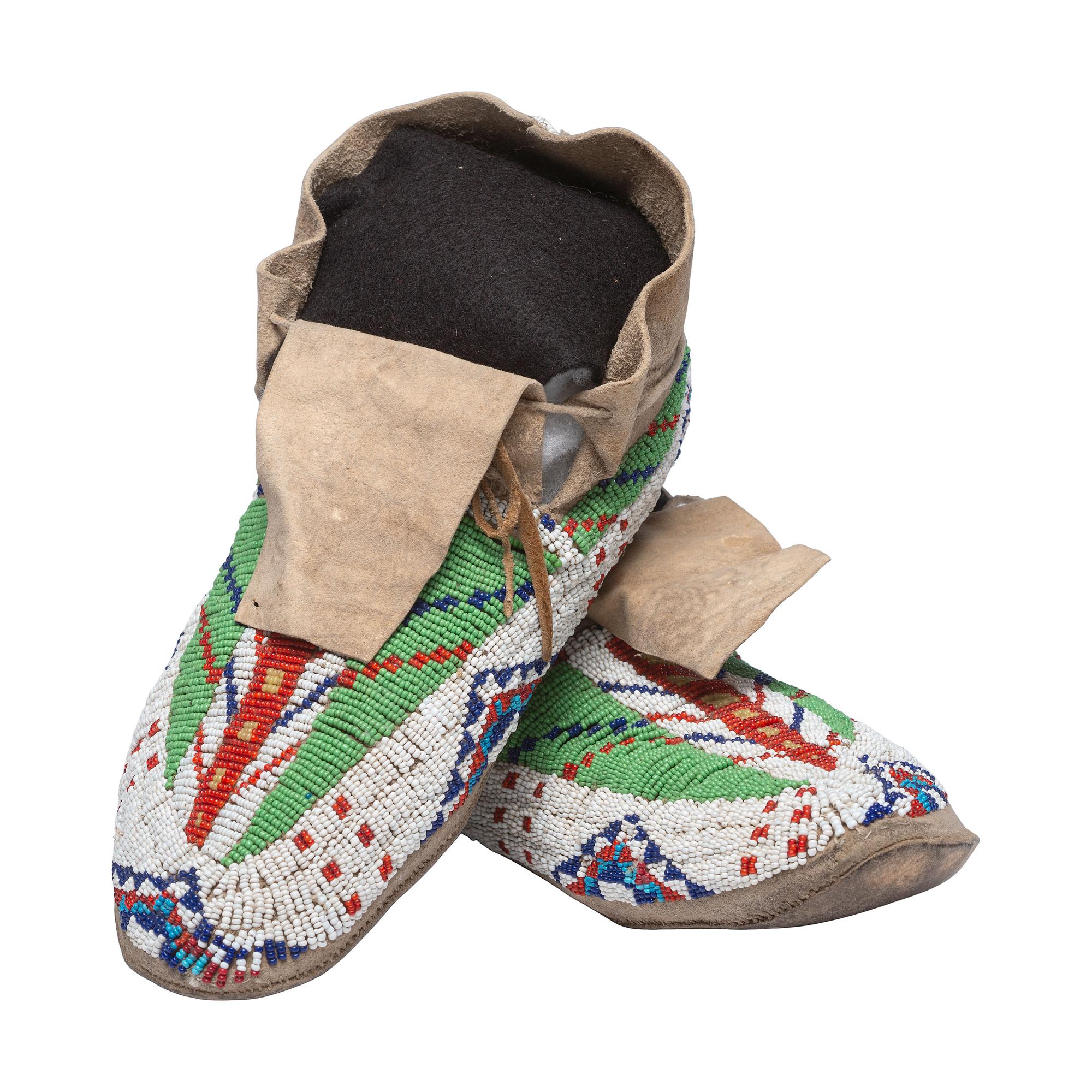 Sioux Beaded Hide Moccasins