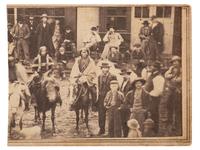 [NATIVE AMERICANS]. [MCKENNY, A.S., photographer]. CDV of street scene featuring Ute Indians on horseback. [Black Hawk, Colorado Territory], Ca 1870.