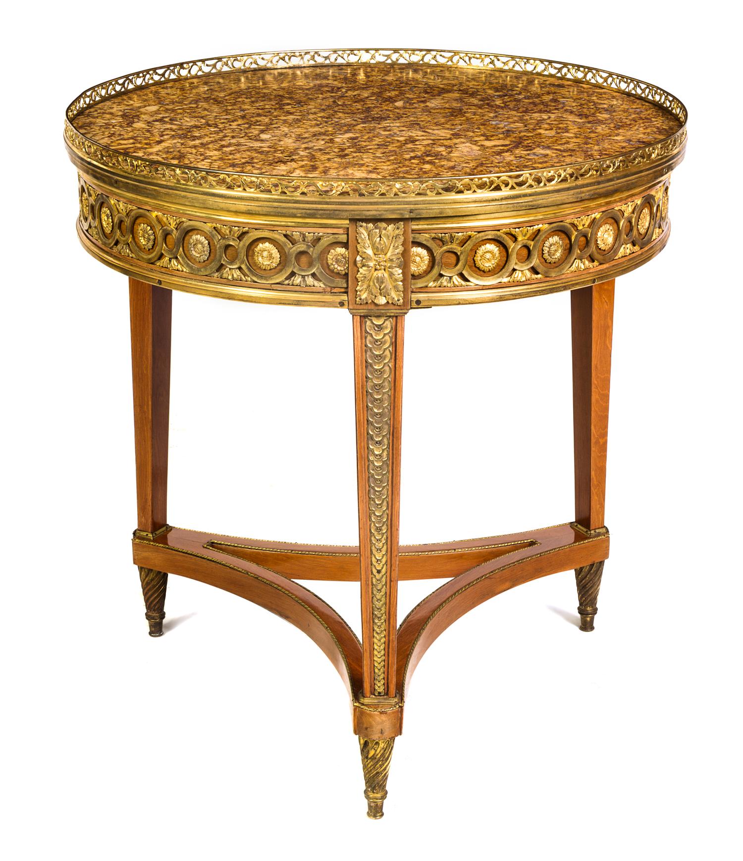 A Louis XVI Gilt Bronze Mounted Gueridon Height 30 x diameter 29 1/2 inches. — PROBABLY RUSSIAN, LATE 18TH/EARLY 19TH CENTURY