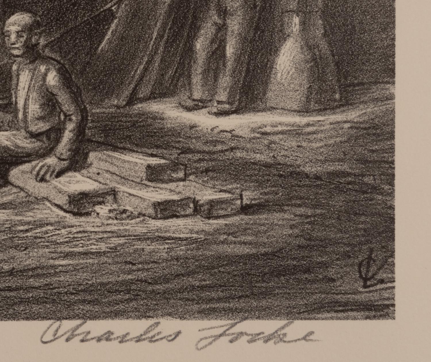 A group of five American prints (Max Arthur Cohn, Fisherman ; Steven Dohanos, The Postman ; Mina Benz Hoffman, The Immigrant ; Charles Wheele Locke, Brooklyn Wharf ; Ethel Magafan, Clothesline )