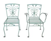 Six Salterini Laurel Wrought Iron Dining Chairs — 20TH CENTURY