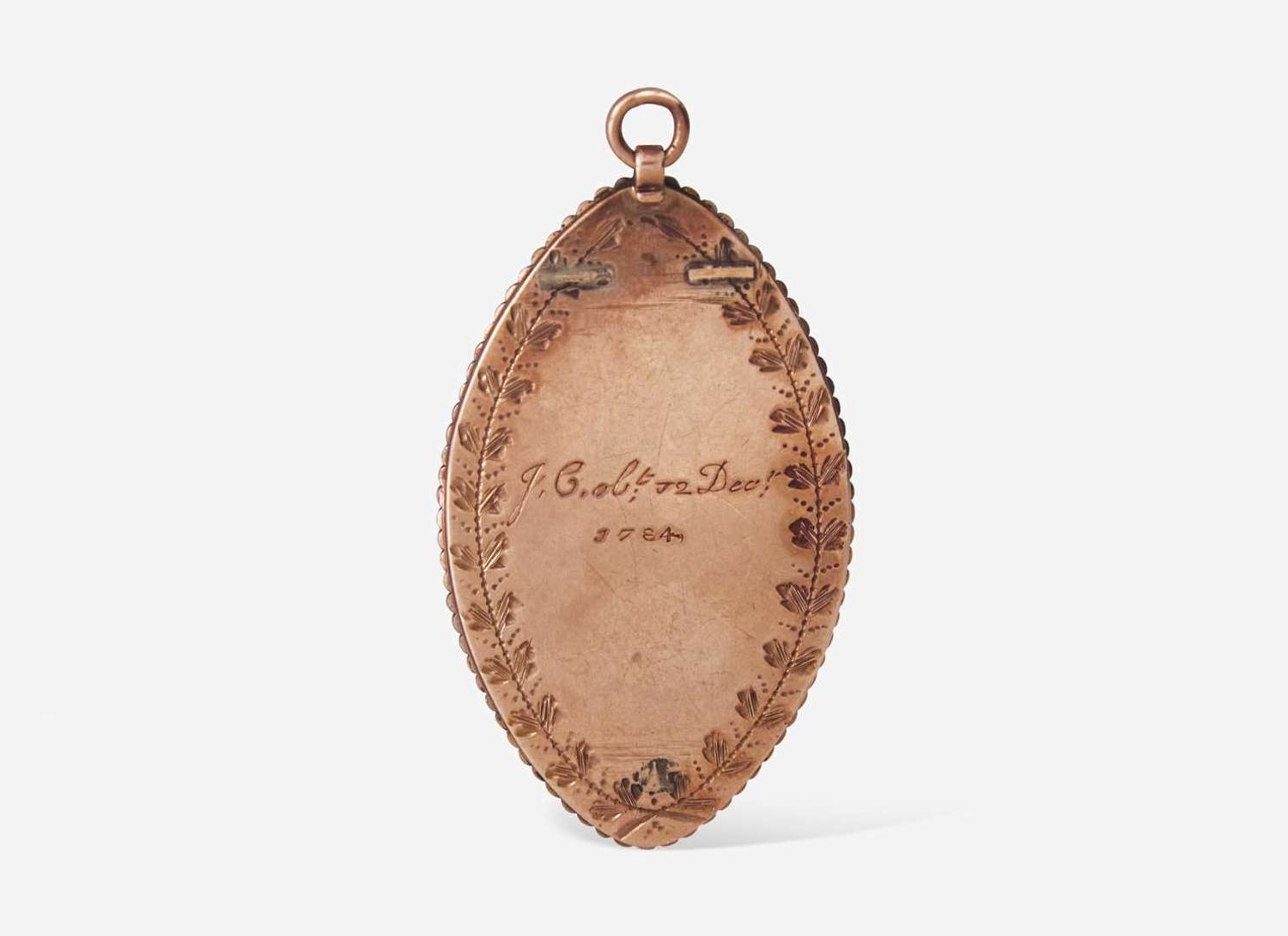 A fine Georgian mourning pendant, England, dated "1784"