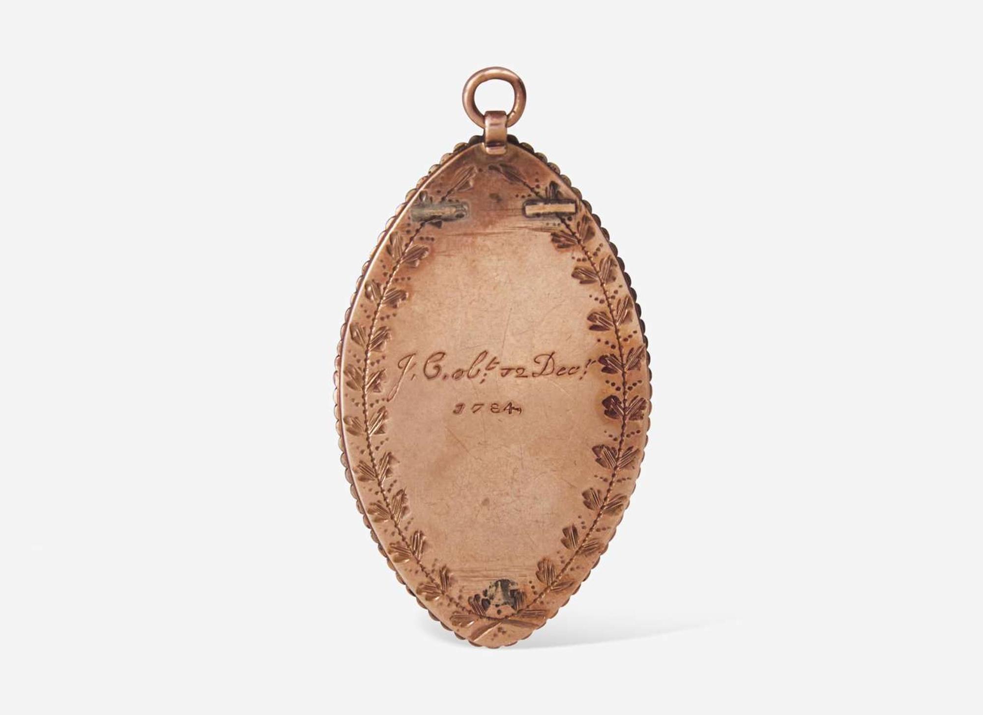 A fine Georgian mourning pendant, England, dated "1784"