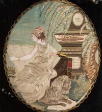 A Schoolgirl's Silkwork Embroidered Picture of 'The Emblem of America,' Wrought by Elisabeth Miltimore