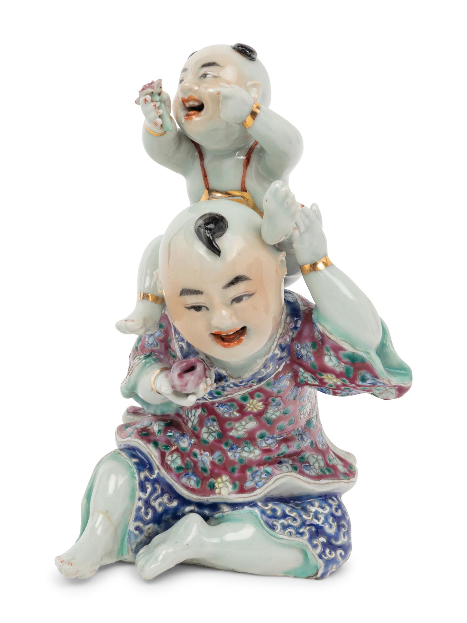Seven Chinese Porcelain Vases and A Chinese Famille Rose Porcelain Figures