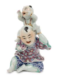 Seven Chinese Porcelain Vases and A Chinese Famille Rose Porcelain Figures