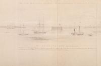[CIVIL WAR]. Hand-drawn sketch of the blockaded Charleston Harbor during the Civil War, with inscribed key.