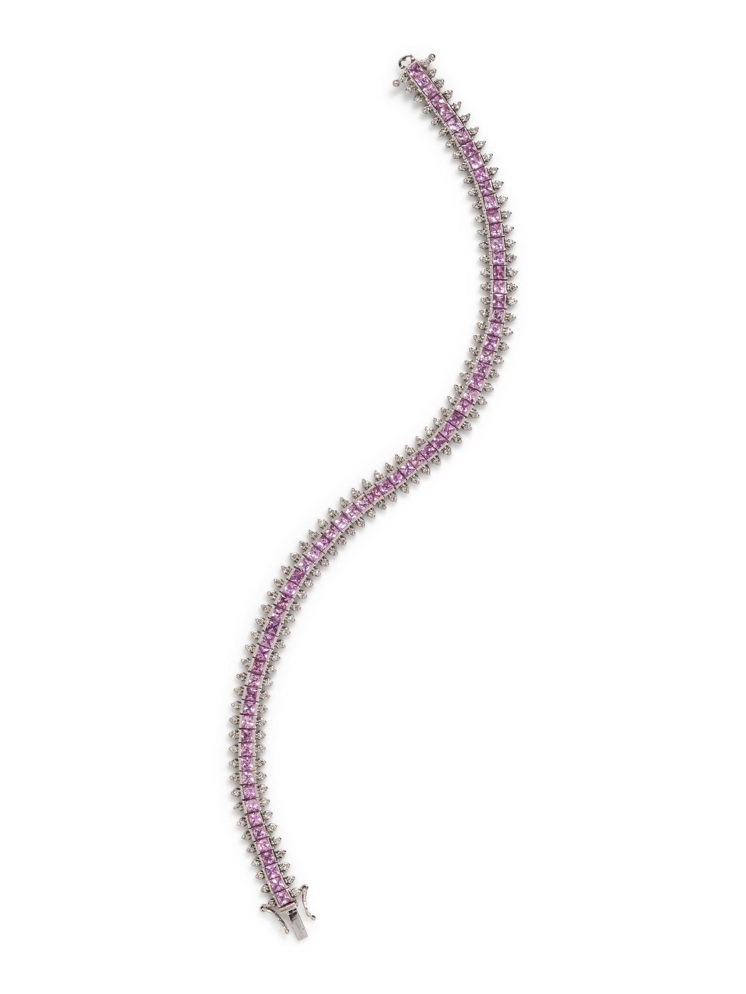 PINK SAPPHIRE AND DIAMOND BRACELET