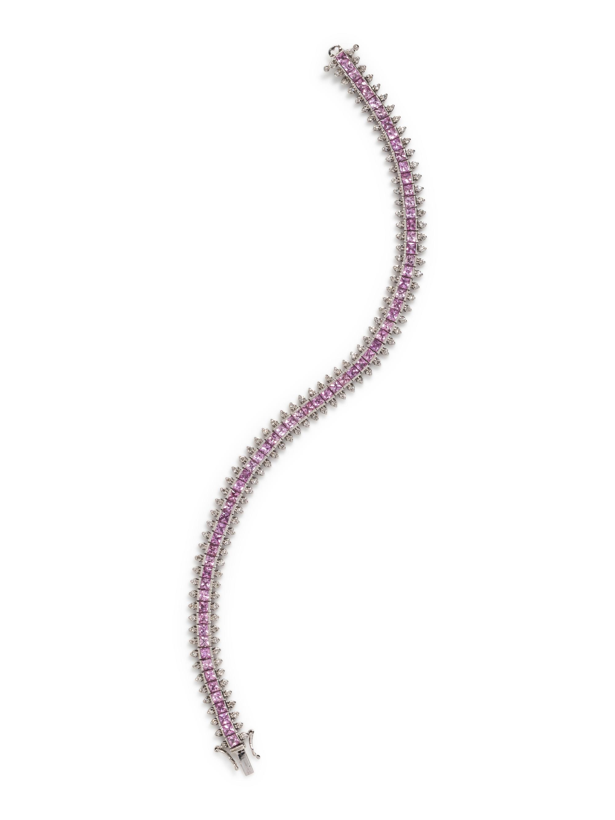 PINK SAPPHIRE AND DIAMOND BRACELET