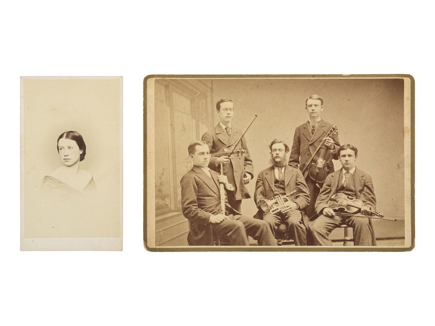 [CIVIL WAR]. A group of 4 images of General Charles Hamlin (1837-1911) and family, incl. pre-war ambrotype, descended directly in the family of Vice President Hannibal Hamlin.