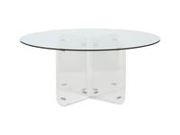 A Lucite and Chrome Base Glass Top Table — 20TH CENTURY