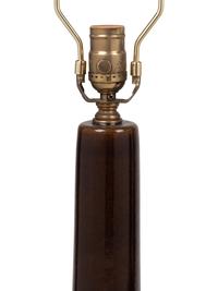 A Pair of Brown Glazed Stoneware Lamps