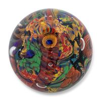 A Group of Five Millefiori Glass Paperweights