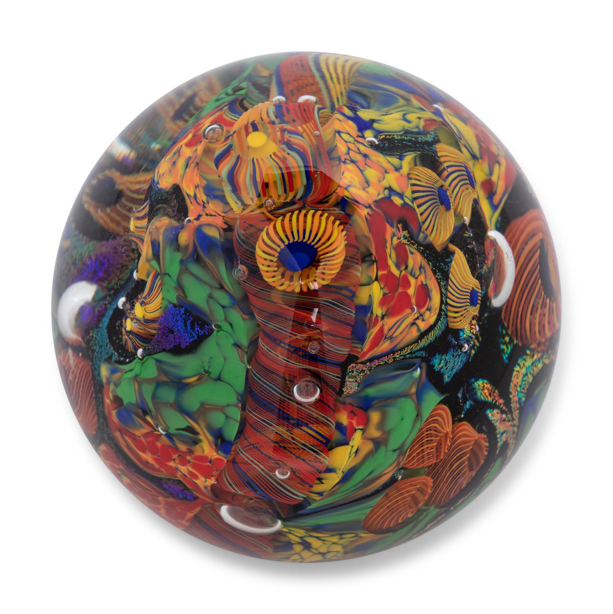 A Group of Five Millefiori Glass Paperweights