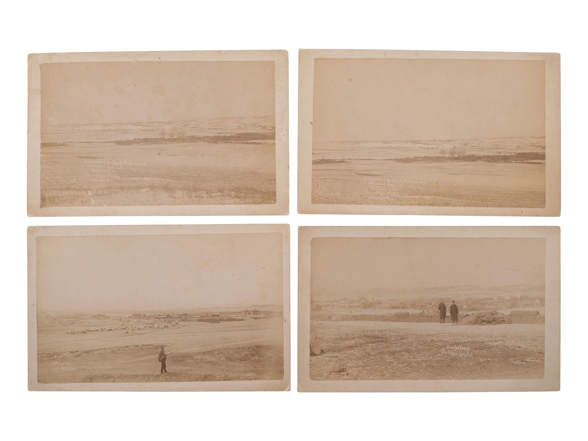 [NATIVE AMERICANS]. A collection of photographs related to the Wounded Knee Massacre. Chadron, NE: Northwestern Photographic Co., ca 1890s.
