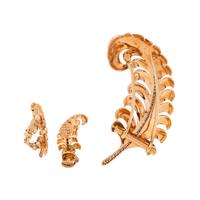 TIFFANY & CO., RETRO, ROSE GOLD AND DIAMOND FEATHER SET
