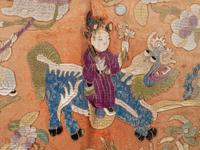 Three Chinese Embroidered Silk Panels