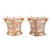 A Pair of Chinese Export Porcelain Bough Pots