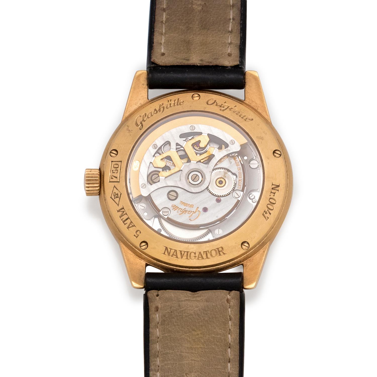 Glashutte, 18K Yellow Gold 'Navigator' Wristwatch