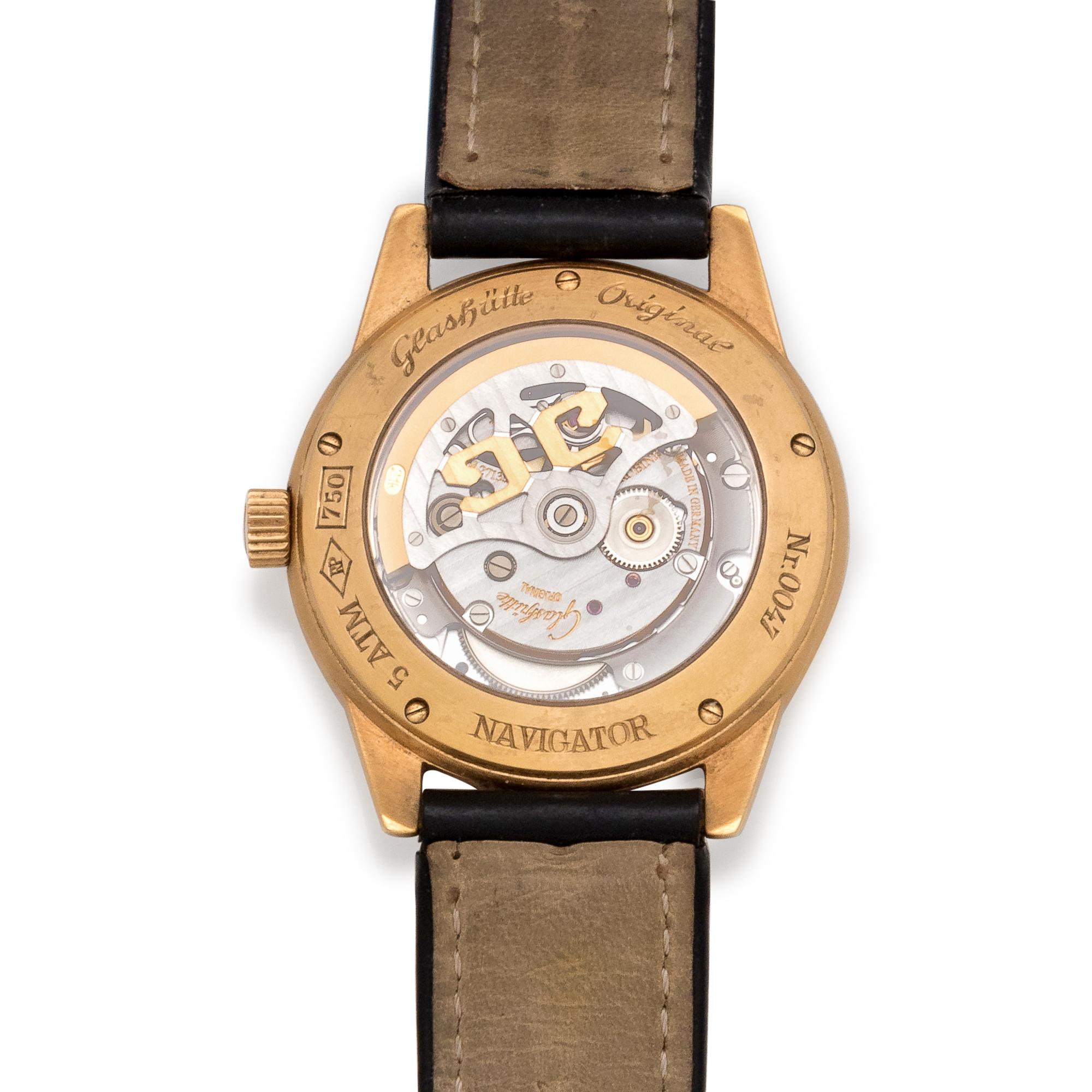 Glashutte, 18K Yellow Gold 'Navigator' Wristwatch