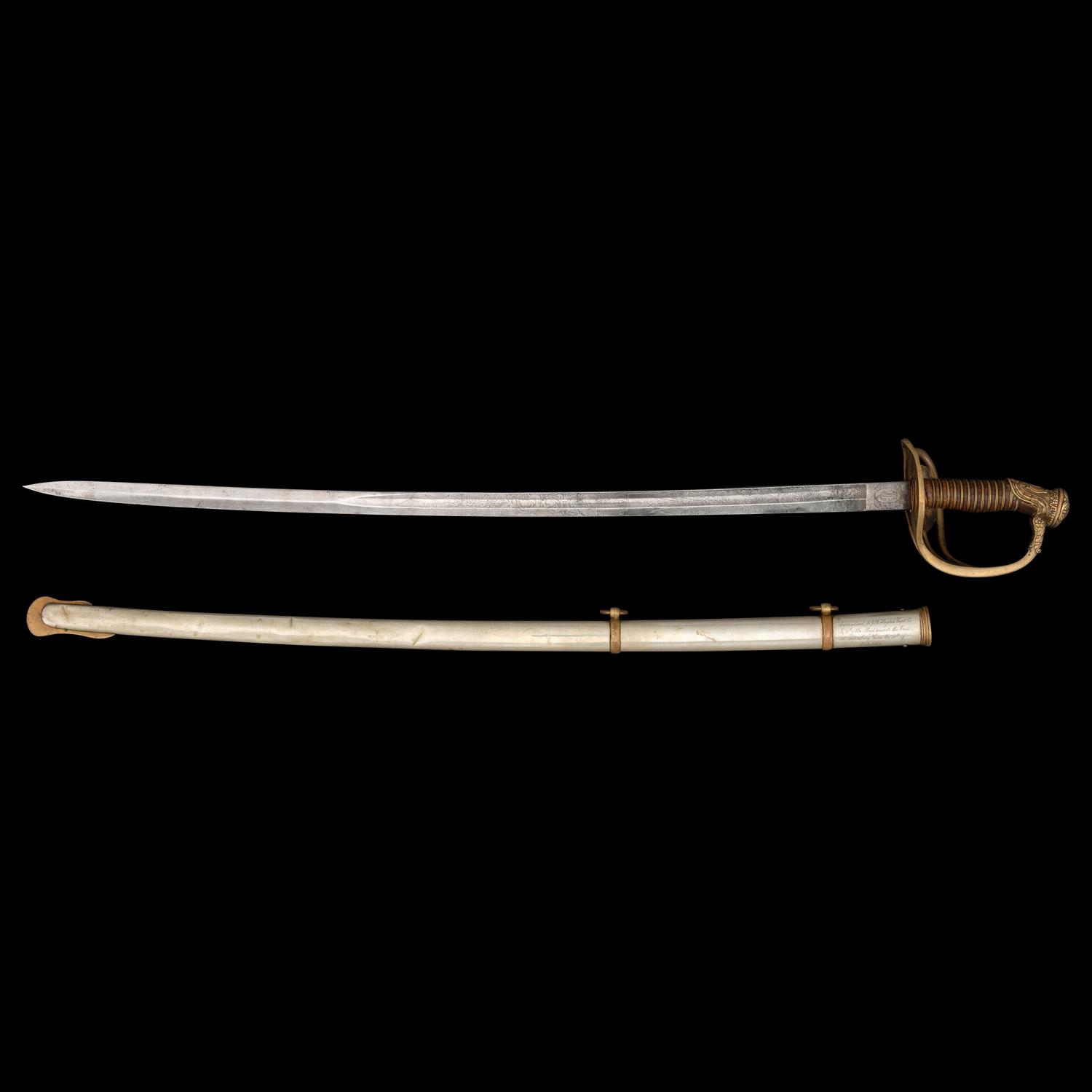 Cent Guard Style Presentation Sword of Capt. A.T. Farwell 179th NY Infantry, KIA at The Crater and the Sword Captured by Capt. J.B. Hughes, 11th AL Infantry