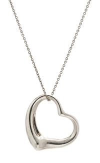 A Sterling Silver Open Heart Pendant, Elsa Perreti for Tiffany & Co., 12.00 dwts.