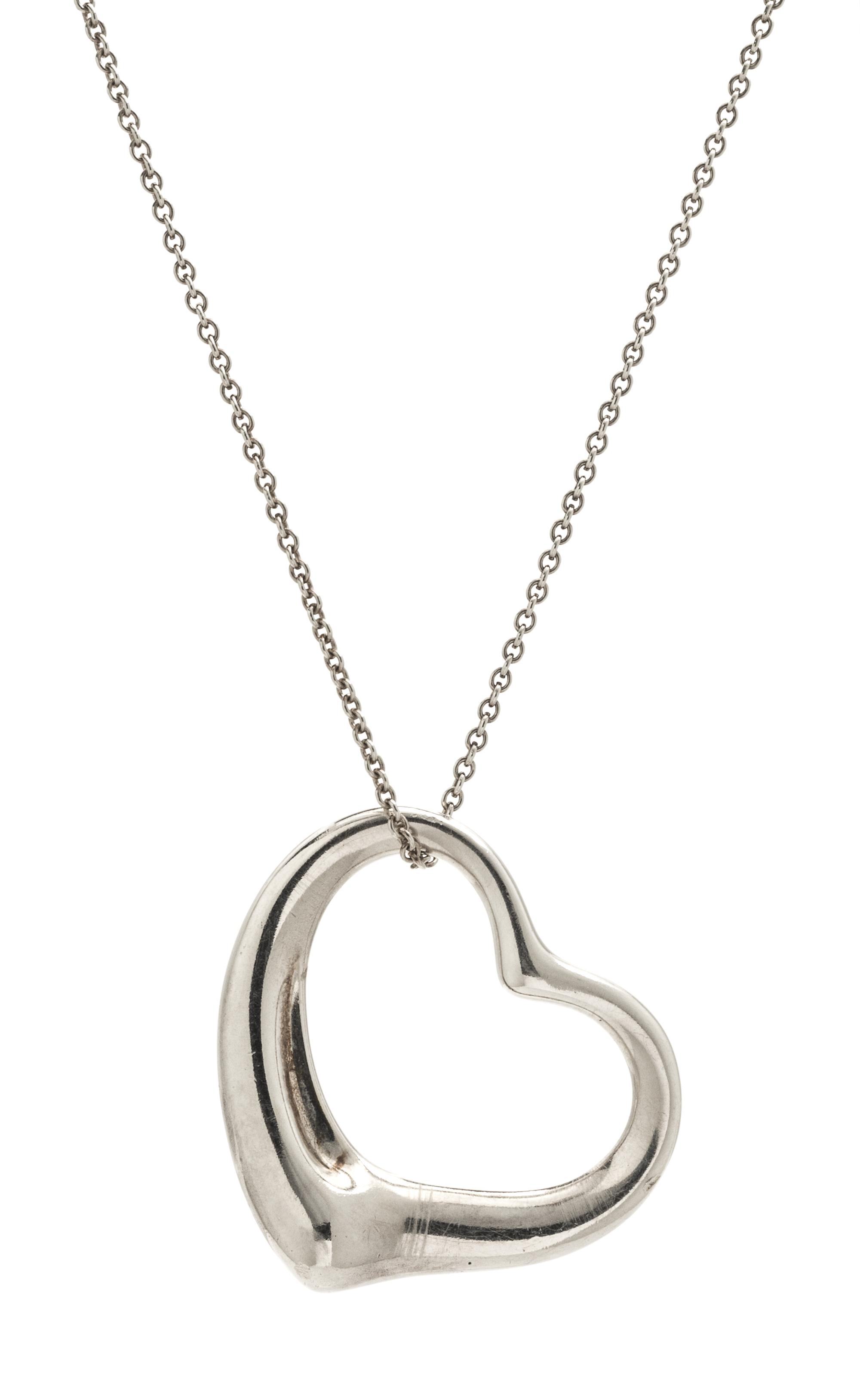 A Sterling Silver Open Heart Pendant, Elsa Perreti for Tiffany & Co., 12.00 dwts.