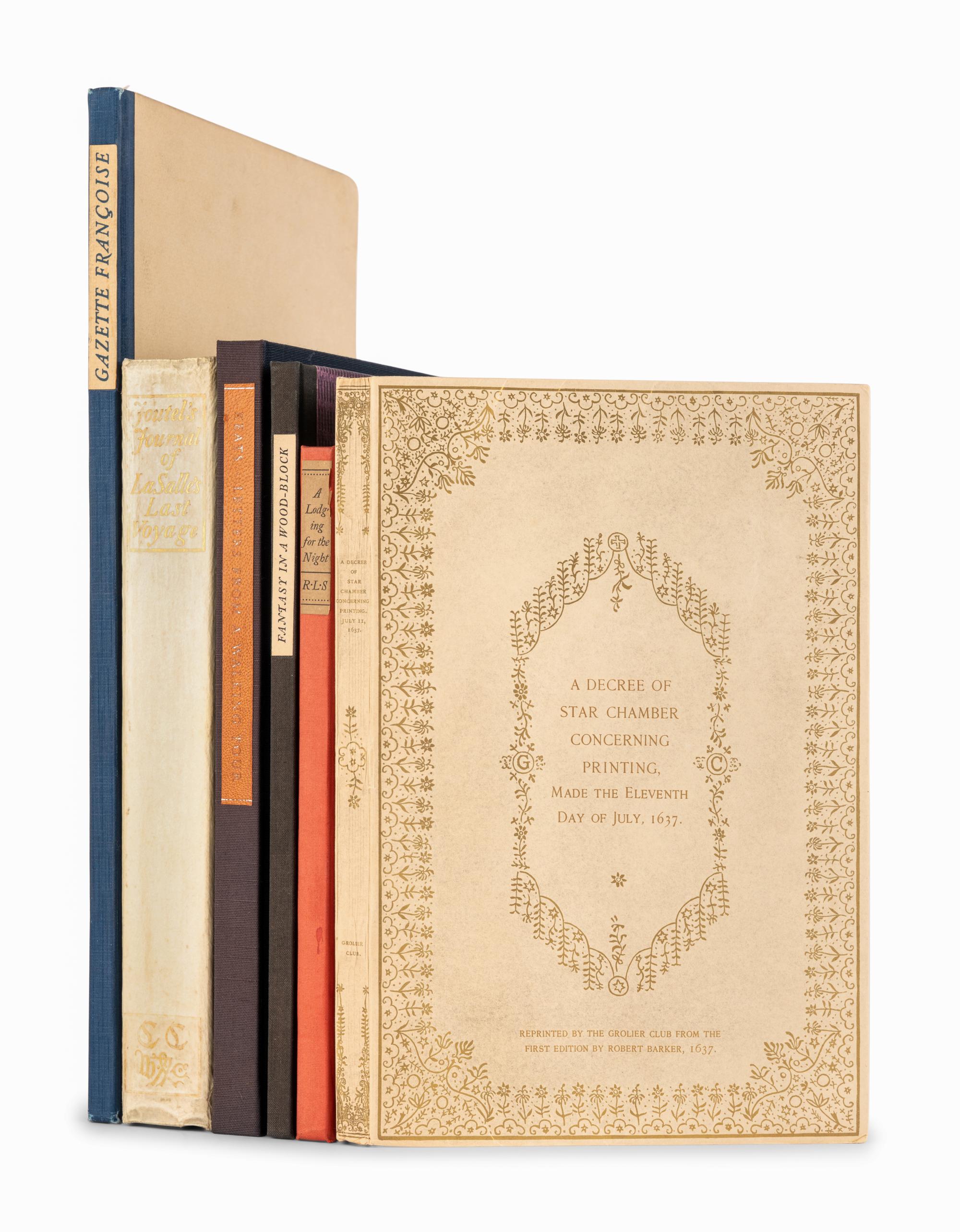 [BIBLIOPHILIC SOCIETIES]. A group of 6 works published by the Caxton Club or the Grolier Club, including:
