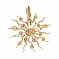 Yellow Gold and Diamond Pendant Brooch