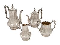 A Victorian Silver Four-Piece Coffee and Tea Service