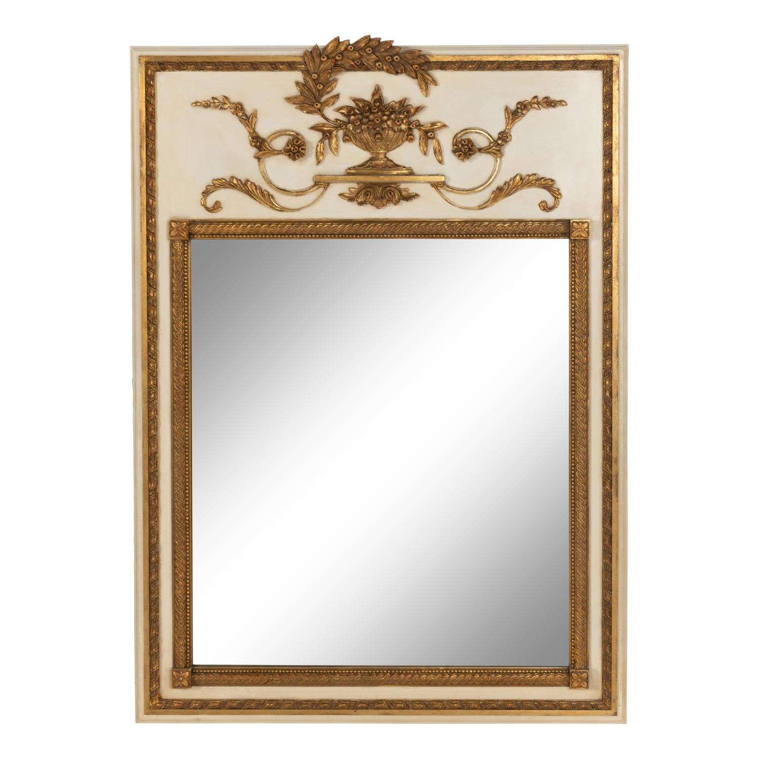 An Italian Style Cream-Painted and Parcel Gilt Mirror
