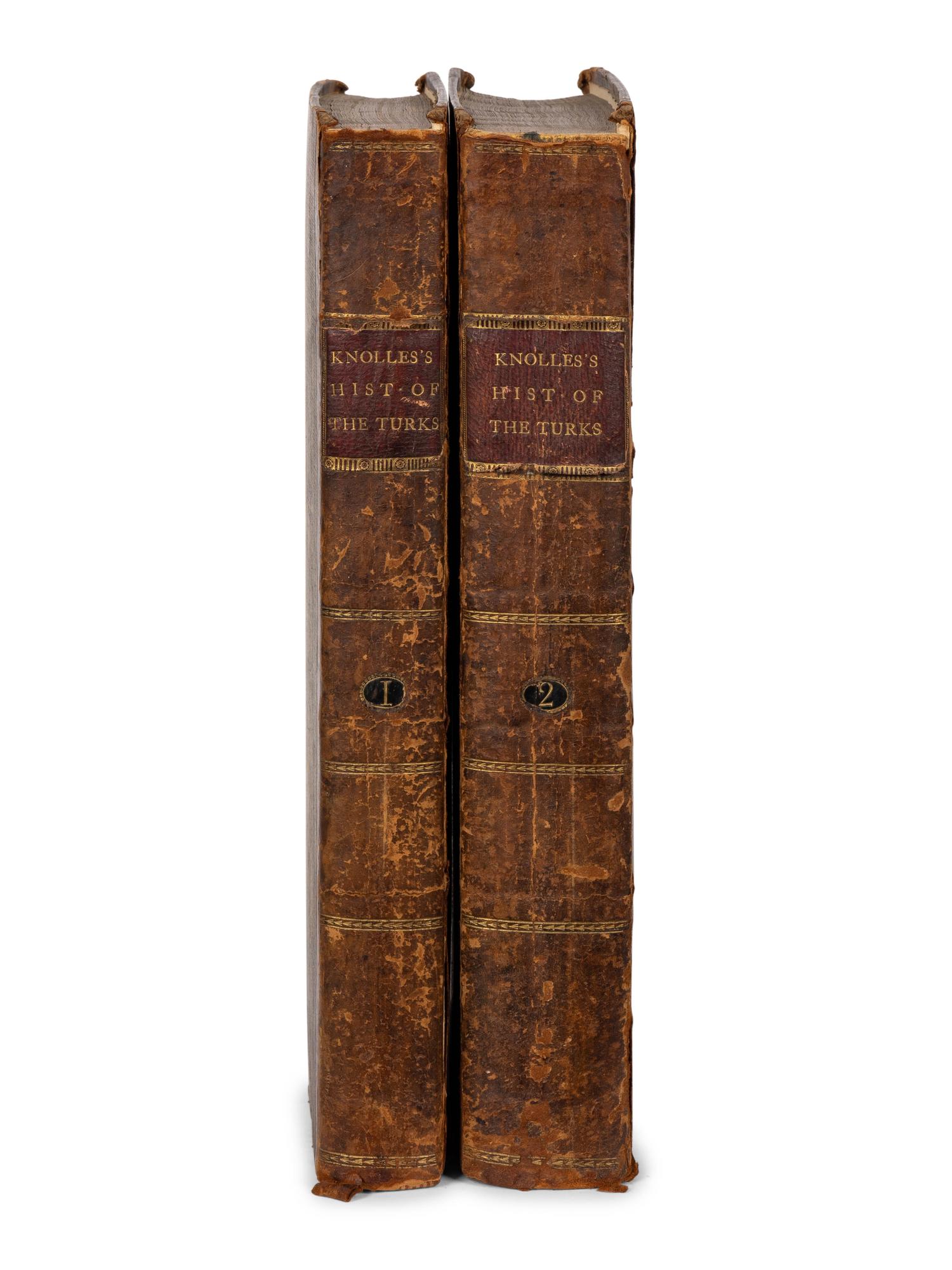 [TRAVEL AND EXPLORATION]. KNOLLES, Richard (1550-1610). The Generall Historie of the Turkes from the first beginning of that nation to the rising of the Othoman Familie . London: Adam Islip, 1621.