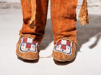 Cheyenne Beaded Hide Boot Moccasins
