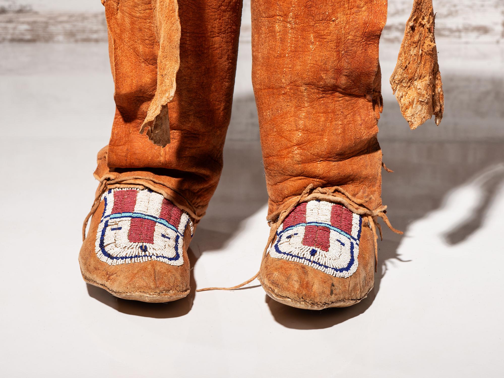 Cheyenne Beaded Hide Boot Moccasins