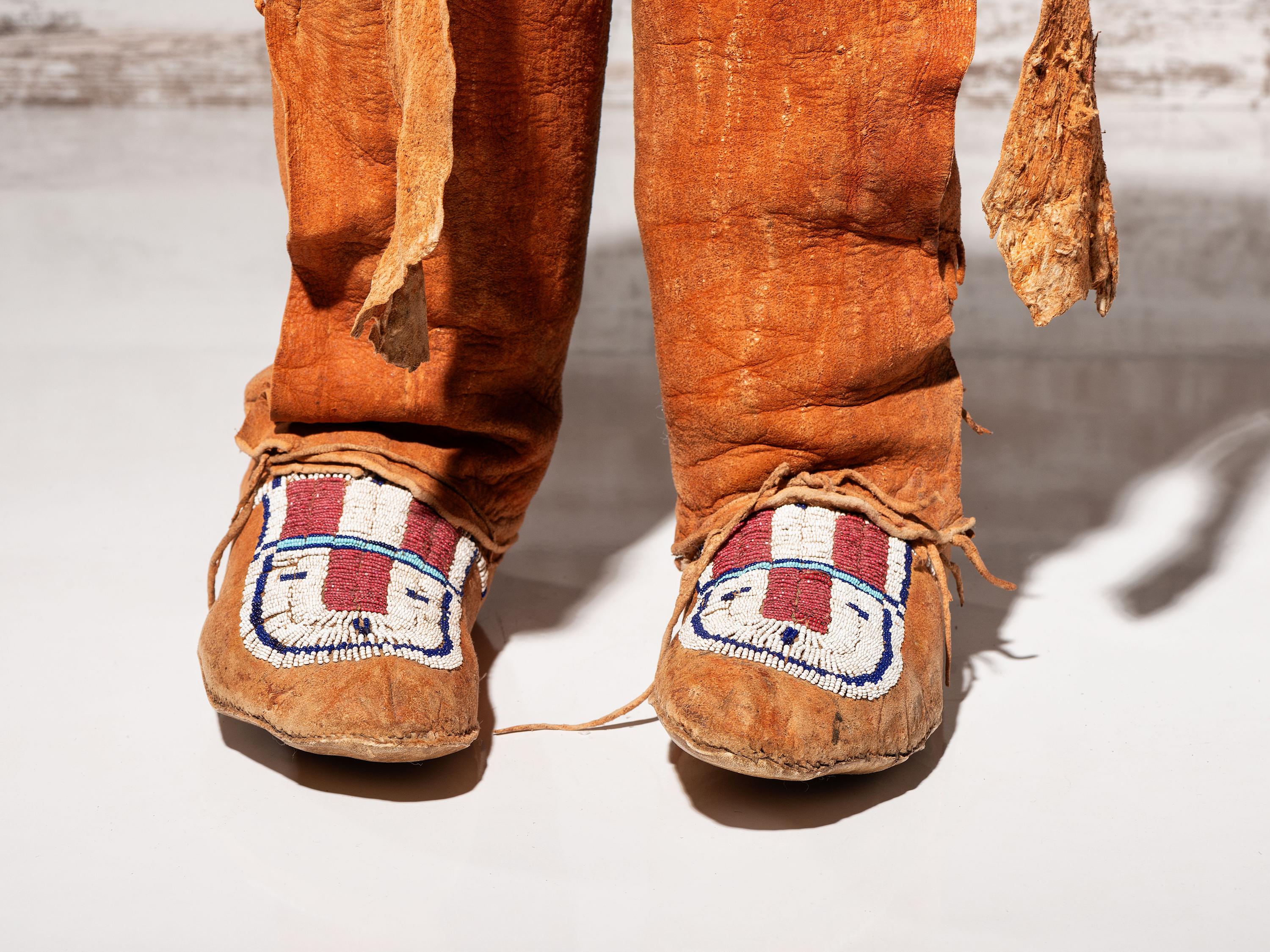 Cheyenne Beaded Hide Boot Moccasins