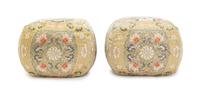A Pair of Chinese Imperial Silk Arm Rest Pillows QING DYNASTY, 19TH CENTURY Height 7 1/4 x length 9 inches. — QING DYNASTY, 19TH CENTURY