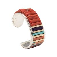 Sterling Silver Lady Bug Cuff Bracelet, with 14K Gold Accents