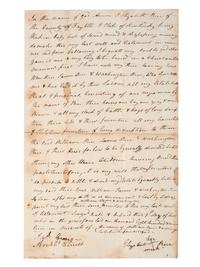[SLAVERY & ABOLITION]. Manuscript last will and testament of enslaver Elizabeth Rice, Fayette County, KY, 9 December 1819.