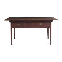 A Federal Walnut Two Drawer Tavern Table