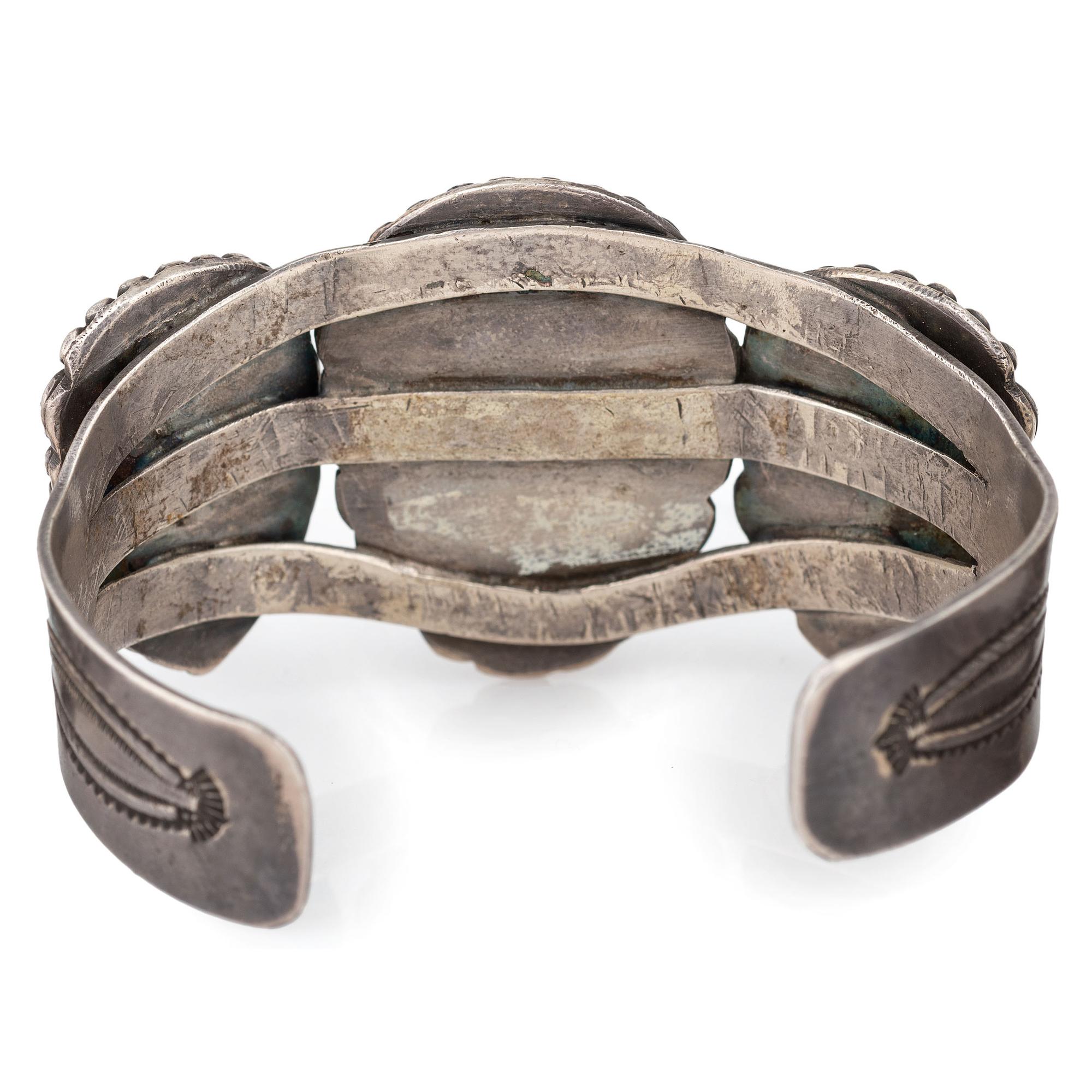 Navajo Silver, Turquoise, and Jet Cuff Bracelets