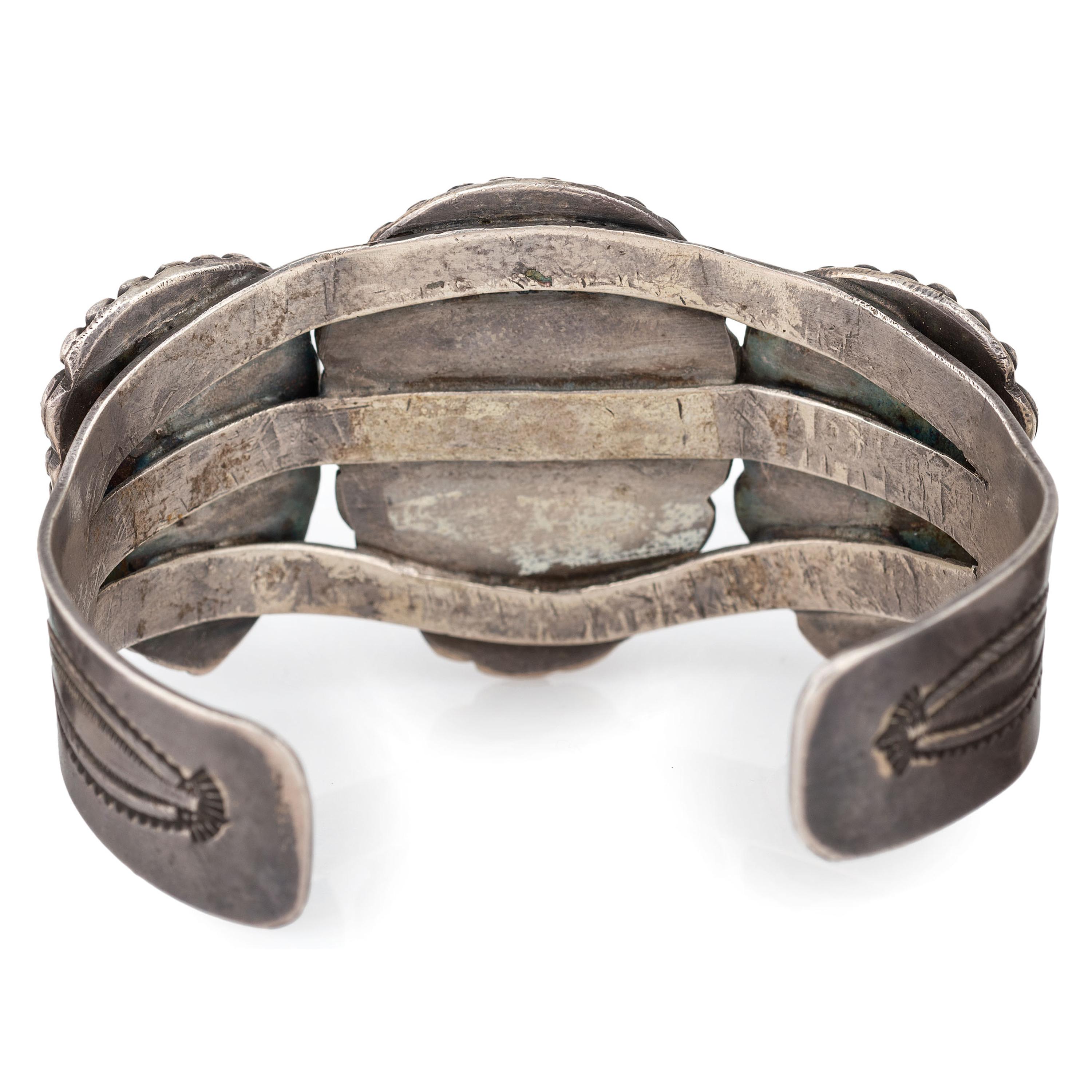 Navajo Silver, Turquoise, and Jet Cuff Bracelets