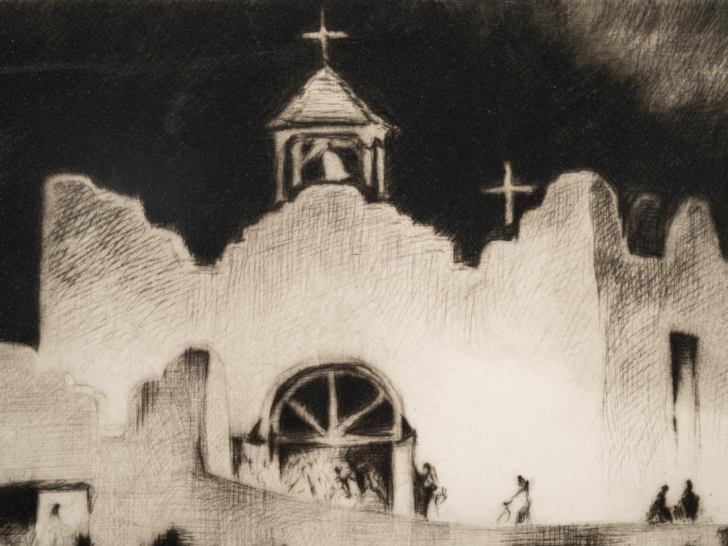 A group of three prints ( Corn Husking - Taos Pueblo; Saint's Day Processional; Gift Bearing at Dawn)