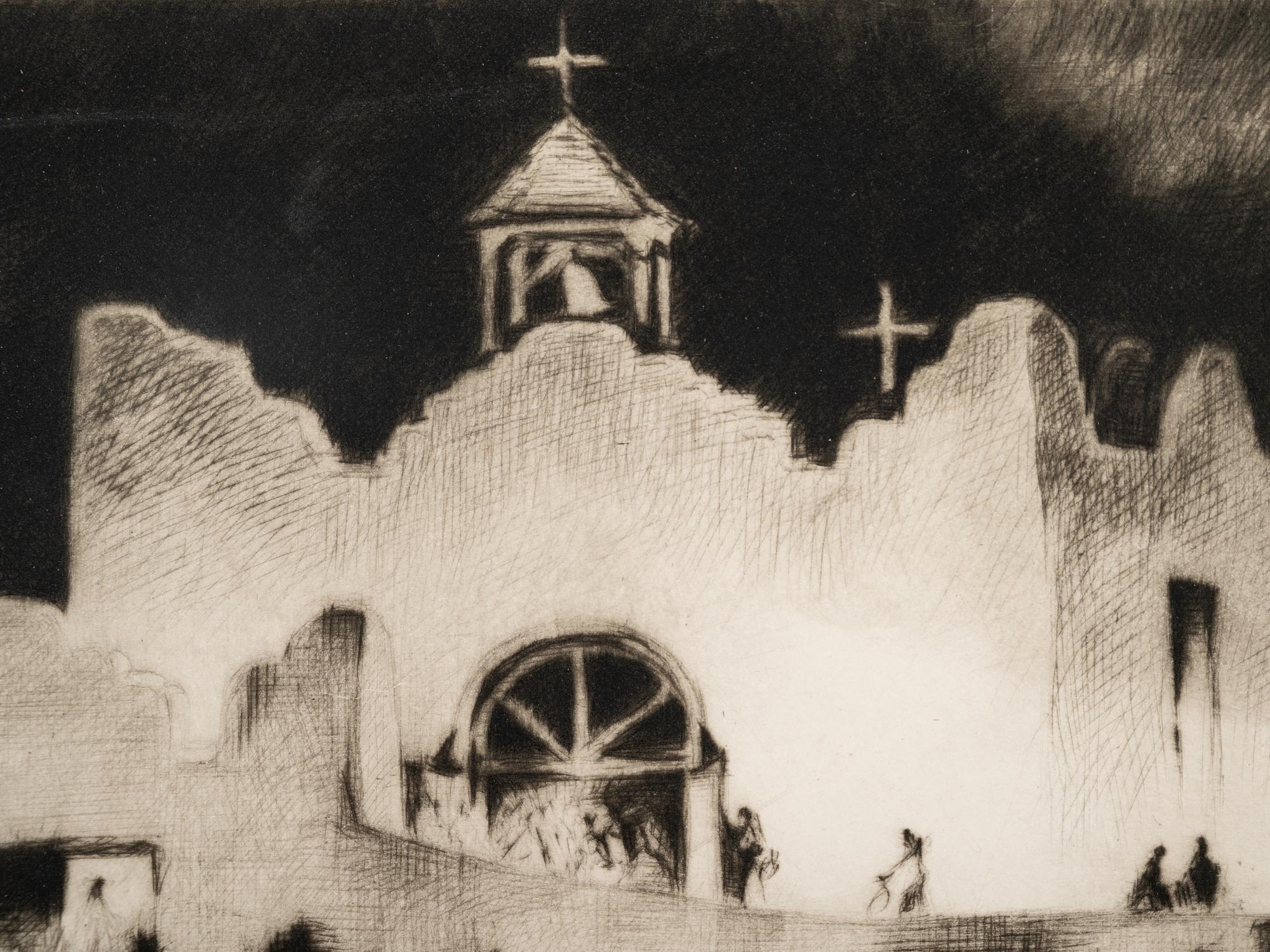 A group of three prints ( Corn Husking - Taos Pueblo; Saint's Day Processional; Gift Bearing at Dawn)