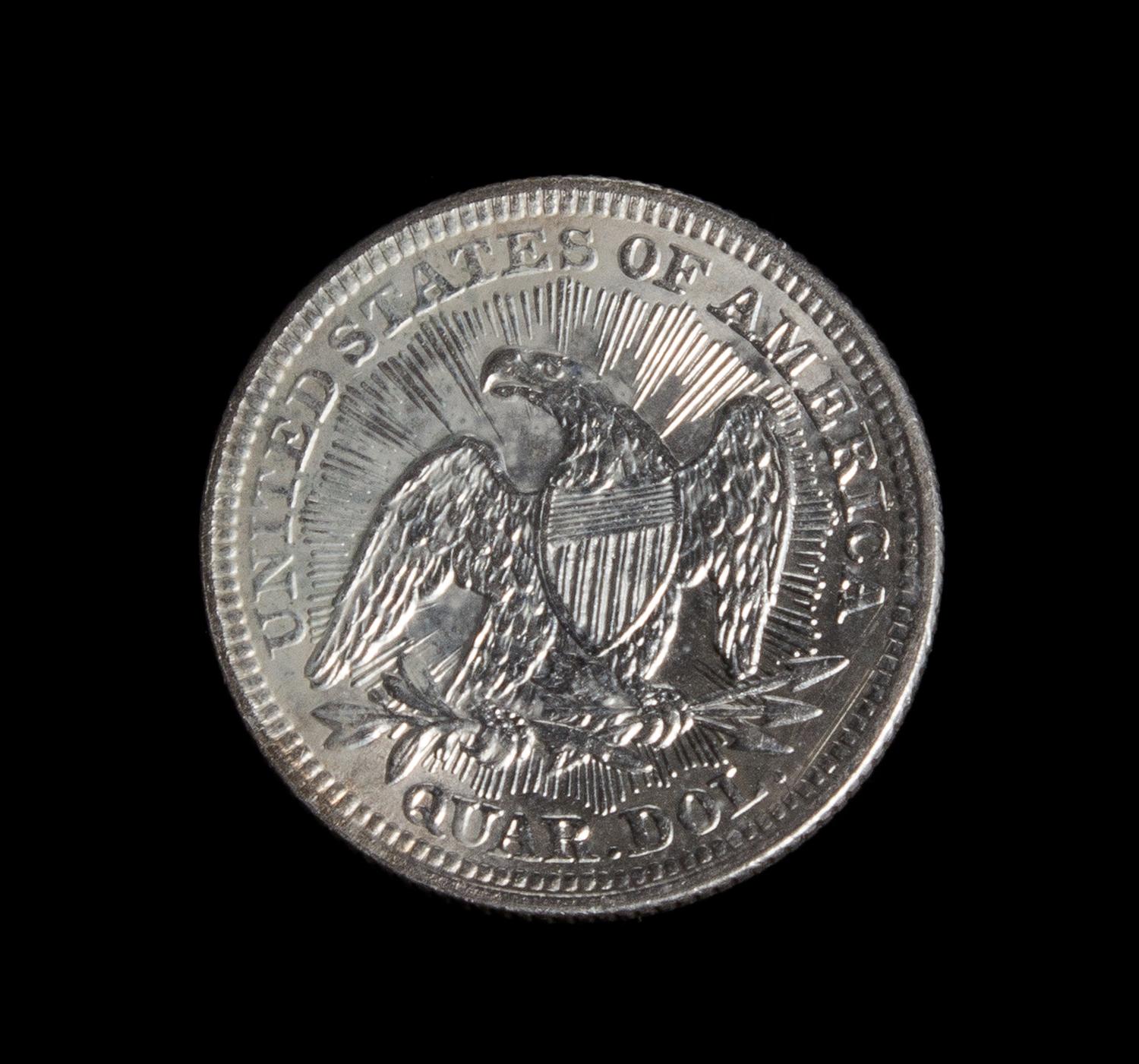 A United States 1853 Seated Liberty Quarter-Dollar Coin