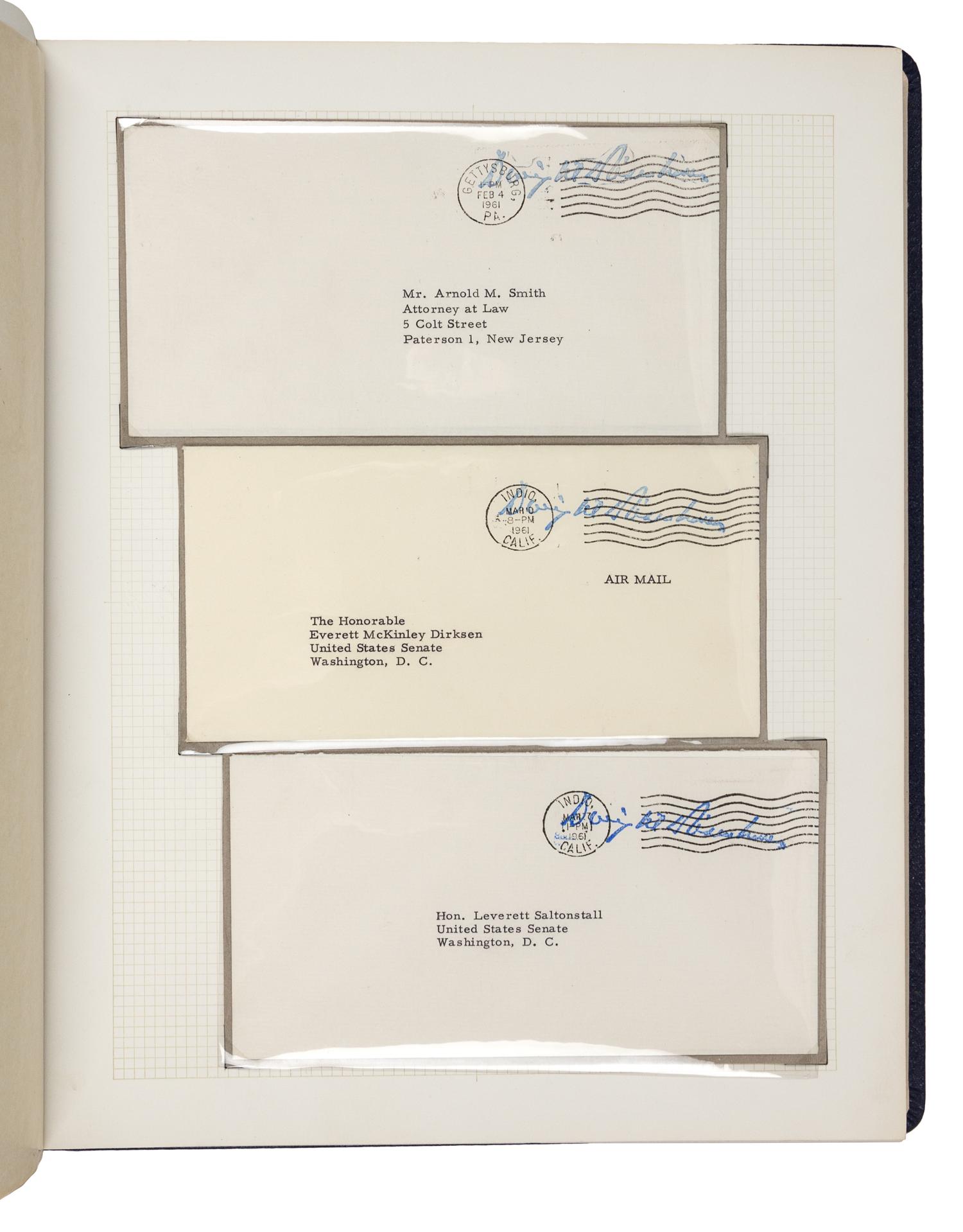 [PRESIDENTIAL FREE FRANKS]. A group of 45 facsimile free franks, comprising: