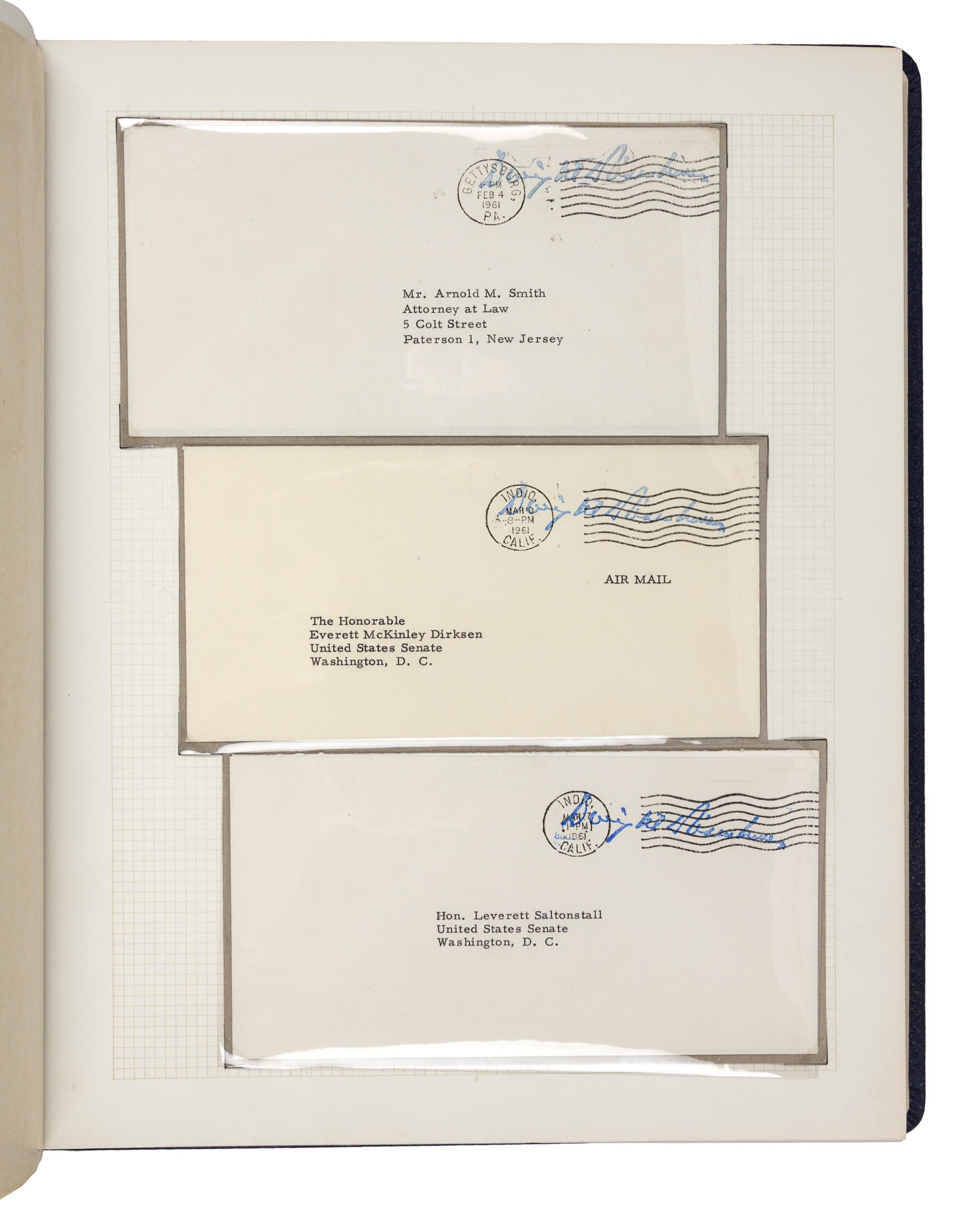 [PRESIDENTIAL FREE FRANKS]. A group of 45 facsimile free franks, comprising: